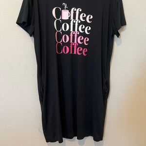 Black Coffee Graphic T-Shirt Dress